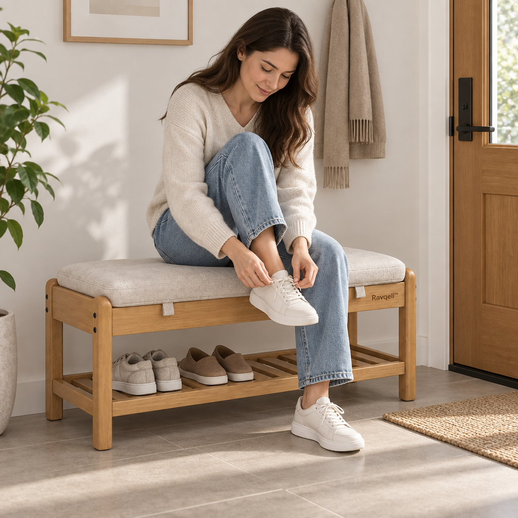 Ravqeli™ Cushioned Shoe Changing Bench main image 04