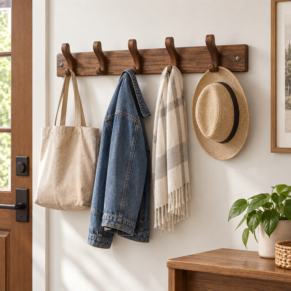 Ravqeli™ Wooden Entryway Coat Hanger main image 02