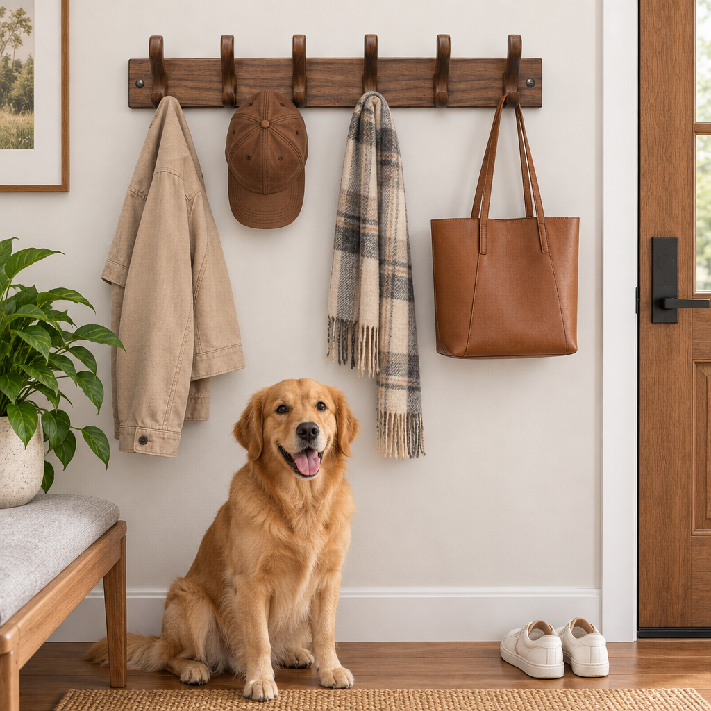 Ravqeli™ Wooden Entryway Coat Hanger main image 04