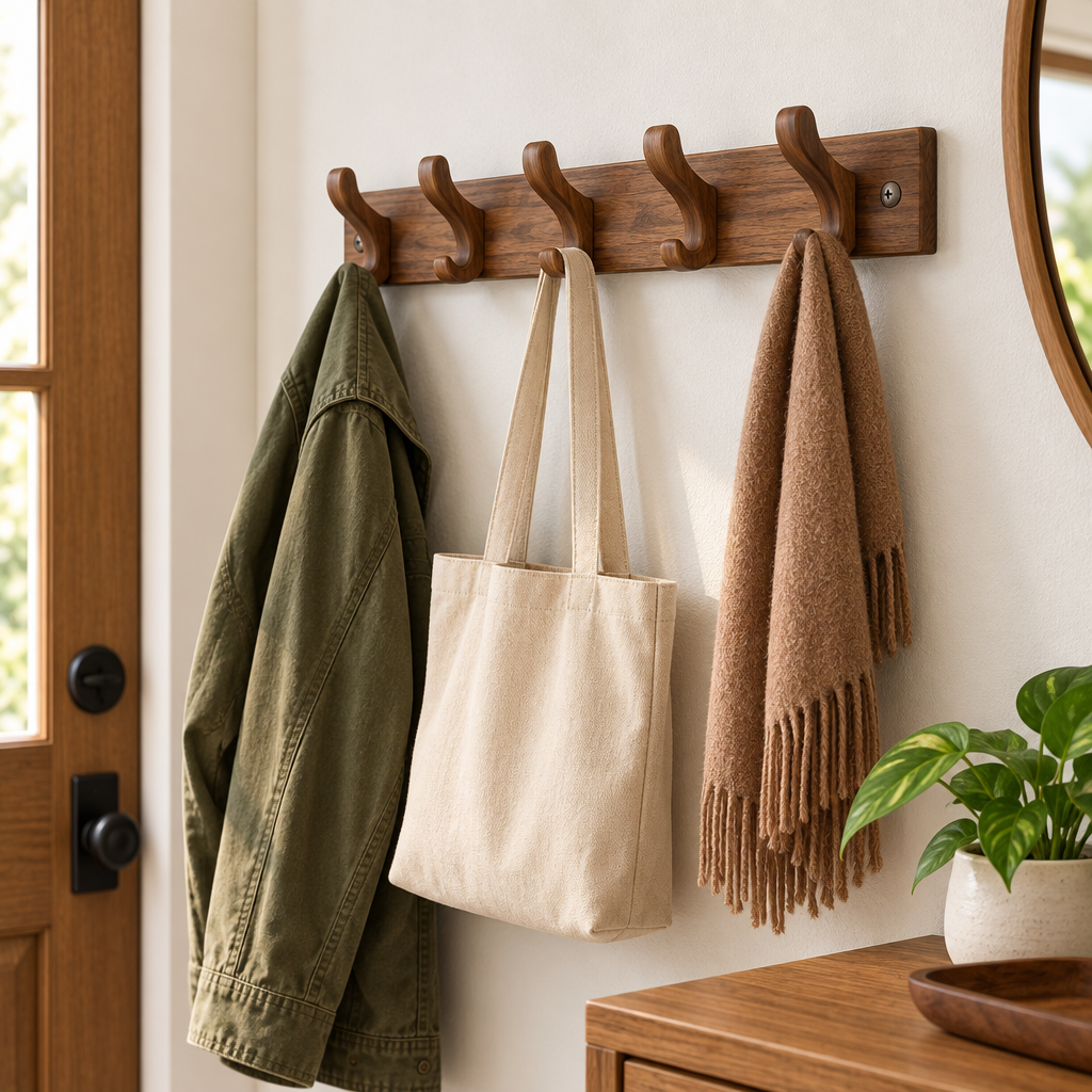 Ravqeli™ Wooden Entryway Coat Hanger main image 05