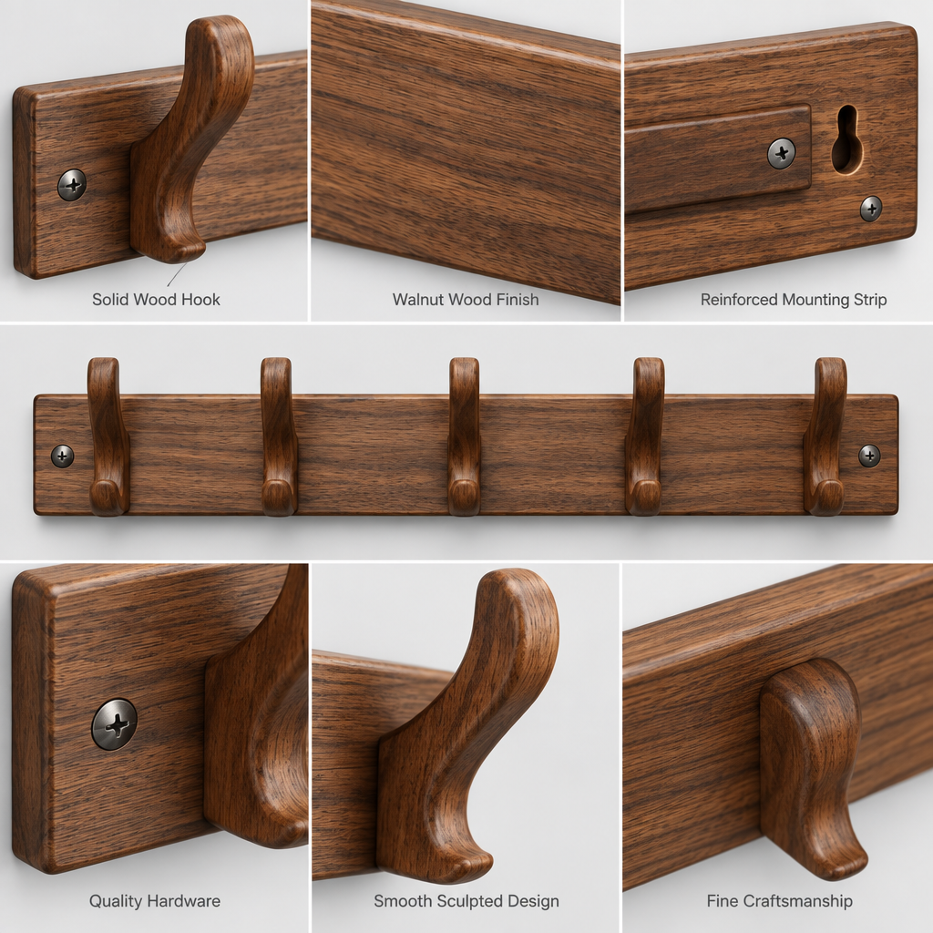 Ravqeli™ Wooden Entryway Coat Hanger main image 06