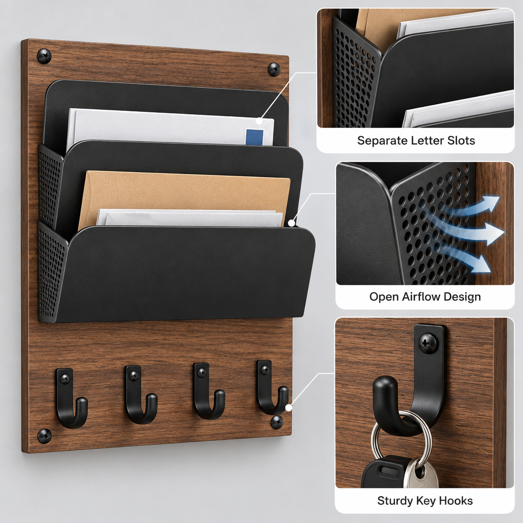 Ravqeli™ Multi-Function Mail Organizer Rack main image 03